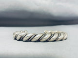 92 Gram Vintage Native American Navajo Sterling Silver Twist Solid Bracelet-Nativo Arts