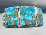 Dazzling Native American Navajo Spiderweb Turquoise Sterling Silver Bracelet-Nativo Arts