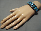 Important Vintage Native American Navajo Tom Moore Turquoise Sterling Silver Bracelet-Nativo Arts