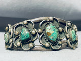 Royston Turquoise Plus Flowers Equal Incredible Vintage Native American Navajo Bracelet-Nativo Arts