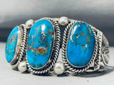 Incomparable Vintage Native American Navajo Turquoise Mountain Sterling Silver Bracelet-Nativo Arts