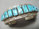 Museum Stepping Stone Vintage Native American Navajo Turquoise Sterling Silver Bracelet Old-Nativo Arts