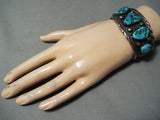 Important Vintage Native American Navajo Phil Long Turquoise Sterling Silver Bracelet-Nativo Arts
