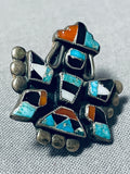 Very Early Rare Vintage Native American Zuni Turquoise Sterling Silver Earrings-Nativo Arts