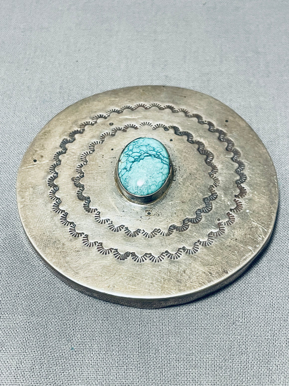Rare Vintage Native American Navajo Handmade Sterling Silver Turquoise Paper Weight-Nativo Arts
