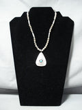 Amazing Vintage Native American Navajo Turquoise Sterling Silver Necklace Old-Nativo Arts