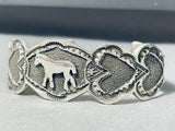 Fabulous Native American Navajo Sterling Silver Horse & Hearts Bracelet-Nativo Arts