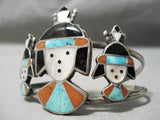 One Of The Best Vintage Zuni Native American Navajo Turquoise Kachina Sterling Silver Bracelet-Nativo Arts