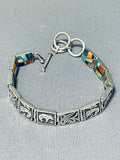 Native American One Of Most Intricate Ever Double Sided Vintage Navajo Turquoise Charm Bracelet-Nativo Arts