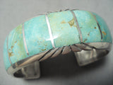 Native American Intricate Royston Turquoise Sterling Silver Bracelet-Nativo Arts