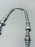 Native American One Of The Best Ever Navajo Hand Hammered Sterling Silver Bead Necklace-Nativo Arts
