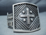 Colossal Cross Navajo Heavy Sterling Silver Native American Bracelet-Nativo Arts