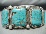 Amazing Vintage Native American Navajo Spiderweb Turquoise Sterling Silver Bracelet-Nativo Arts