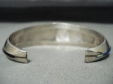 Native American Very Intricate Space Inlay Vintage Navajo Turquoise Sterling Silver Bracelet-Nativo Arts