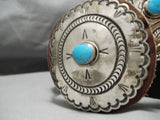 Huge Heavy Vintage Native American Navajo Turquoise Sterling Silver Concho Belt Old-Nativo Arts