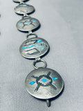 Best Vintage Hopi Native American Navajo Turquoise Inlay Sterling Silver Concho Belt-Nativo Arts