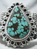 One Of The Best Vintage Native American Navajo Verdy Jake Turquoise Sterling Silver Bracelet-Nativo Arts