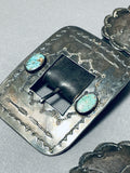Earlier Very Rare Vintage Native American Navajo Turquoise Sterling Silver Concho Belt-Nativo Arts