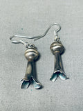 Alluring Native American Navajo Sterling Silver Squash Blossom Earrings-Nativo Arts