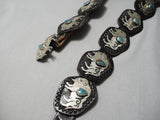 Important Vintage Hopi Native American Turquoise Sterling Silver Concho Belt-Nativo Arts
