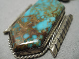 Opulent Vintage Native American Navajo Royston Turquoise Sterling Silver Necklace Old-Nativo Arts