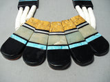 Native American One Of The Biggest Santo Domingo Turquoise Inlay Pearl Necklace-Nativo Arts