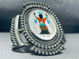 Most Detailed Silver Bead Vintage Native American Navajo Kachina Sterling Silver Bracelet-Nativo Arts