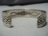 Striking Vintage Navajo John Begay Sterling Silver Native American Bracelet Old-Nativo Arts