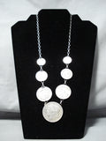 Noteworthy Navajo Old Coins Sterling Silver Necklace Native American-Nativo Arts