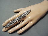 Biggest Crazy Alex Sanchez Vintage Native American Navajo Repoussed Sterling Silve Rring-Nativo Arts