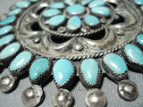 Authentic Vintage Native American Navajo Victor Moses Begay Turquoise Sterling Silver Pin-Nativo Arts