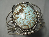 One Of Best Vintage Native American Navajo Domed #8 Turquoise Sterling Silver Bracelet Old-Nativo Arts