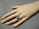 Important Jeanette Dale Vintage Native American Navajo Turquoise Sterling Silver Ring-Nativo Arts