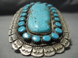 One Of The Largest Craziest Native American Navajo Turquoise Sterling Silver Ring-Nativo Arts