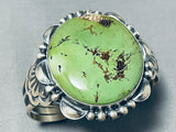 Colossal Native American Navajo Green Nevada Turquoise Sterling Silver Bracelet-Nativo Arts