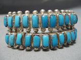 Stunning Vintage Native American Navajo Old Kingman Turquoise Sterling Silver Bracelet-Nativo Arts