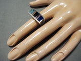 One Of The Best Vintage Native American Navajo Ray Tracey Turquoise Sterling Silver Ring-Nativo Arts