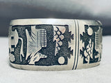 Singer Vintage Native American Navajo Sterling Silver Monument Valley Bracelet Cuff-Nativo Arts