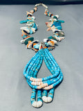 Native American One Of The Most Incredible Vintage Santo Domingo Turquoise Jacla Necklace-Nativo Arts
