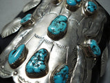 Tremendous Vintage Native American Navajo 9 Kingman Turquoise Sterling Silver Bowguard-Nativo Arts