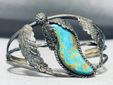 Rare Vintage Native American Navajo Royston Turquoise Sterling Silver Bracelet Old-Nativo Arts