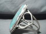 Jo Tso Fascinating Native American Navajo Turquoise Sterling Silver Huge Bracelet-Nativo Arts