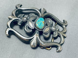 Astounding Vintage Native American Navajo Royston Turquoise Sterling Silver Buckle-Nativo Arts