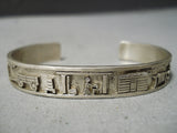 Exceptional Vintage Native American Navajo Sterling Silver Storyteller Bracelet-Nativo Arts