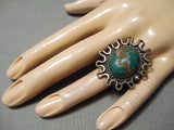 Museum Vintage Native American Navajo Royston Turquoise Sterling Silver Wave Ring Old-Nativo Arts