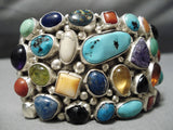 Museum Quality Vintage Native American Navajo Turquoise Multi Stone Sterling Silver Bracelet-Nativo Arts