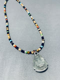 Very Intricate Native American Navajo Turquoise Pueblo Sterling Silver Necklace-Nativo Arts