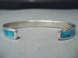 Vibrant Zuni Kingman Turquoise Sterling Silver Bracelet Native American-Nativo Arts