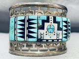 One Of The Craziest Ever Vintage Native American Zuni Turquoise Sterling Silver Bracelet-Nativo Arts