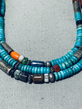 Thomas Singer Very Important Vintage Native American Navajo Turquoise Sterling Silver Necklace-Nativo Arts